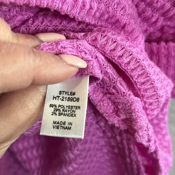 Zenana L/XL pink waffle top NWOT - Picture 4 of 5